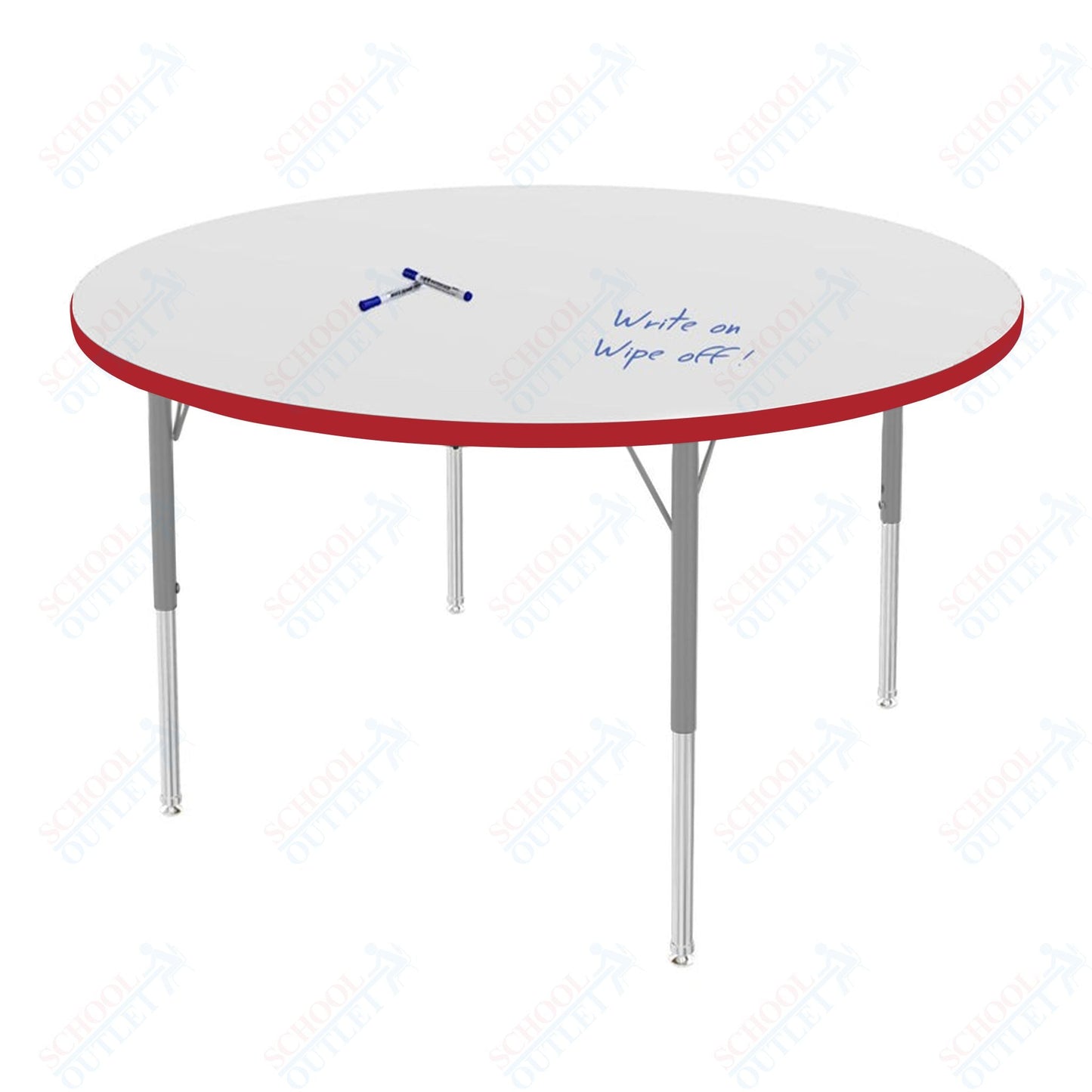 Marco MG2200 Series 48" Round Activity Table w/ Dry Erase Top Adj Height 21" - 30" (MG2266 - DB) - SchoolOutlet