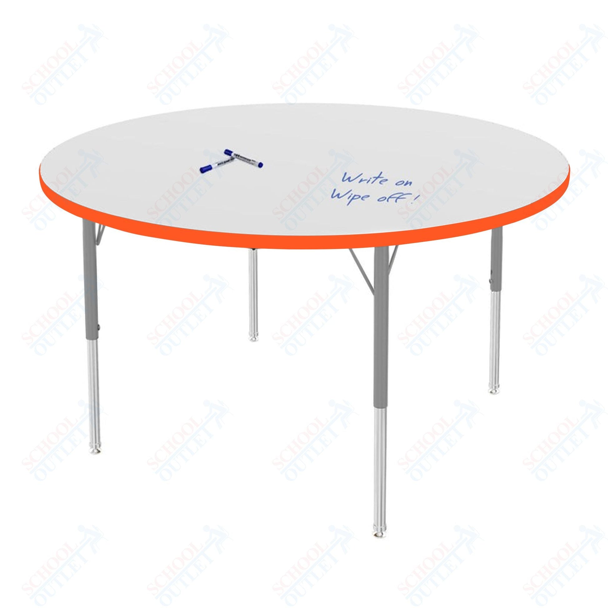 Marco MG2200 Series 48" Round Activity Table w/ Dry Erase Top Adj Height 21" - 30" (MG2266 - DB) - SchoolOutlet