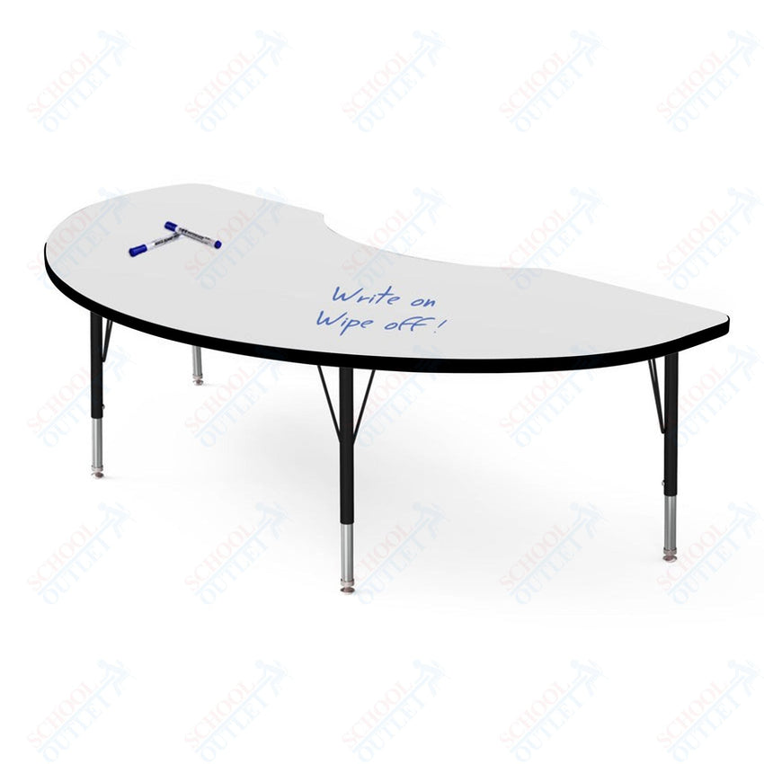 Marco MG2200 Series Kidney Preschool Table w/ Dry Erase Top 36" x 72" Adj Height 16" - 24" (MG2267 - DA) - SchoolOutlet