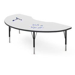 Marco MG2200 Series Kidney Preschool Table w/ Dry Erase Top 36" x 72" Adj Height 16"-24" (MG2267-DA)