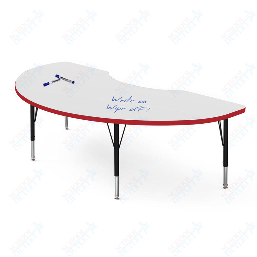 Marco MG2200 Series Kidney Preschool Table w/ Dry Erase Top 36" x 72" Adj Height 16" - 24" (MG2267 - DA) - SchoolOutlet