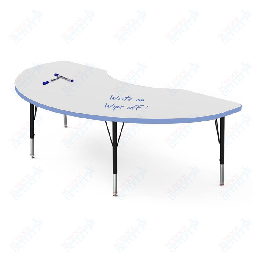 Marco MG2200 Series Kidney Preschool Table w/ Dry Erase Top 36" x 72" Adj Height 16" - 24" (MG2267 - DA) - SchoolOutlet