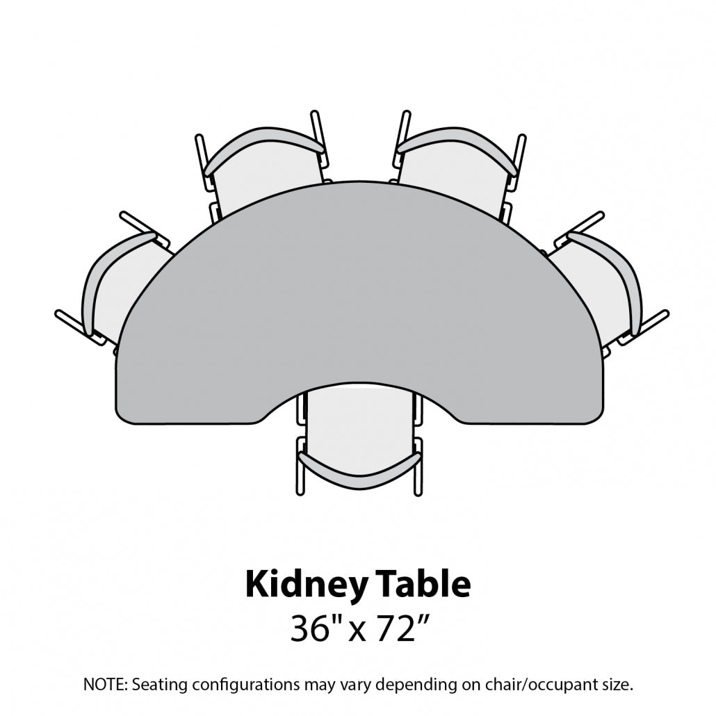 Marco MG2200 Series Kidney Preschool Table 36" x 72" Adjustable Height 16" - 24" (MG2267 - MA) - SchoolOutlet