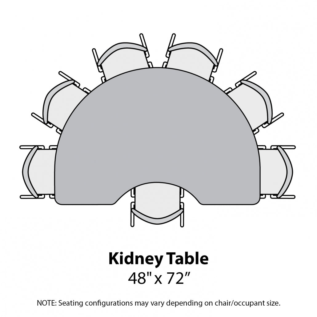 Marco MG2200 Series Kidney Preschool Table 48" x 72" Adjustable Height 16" - 24" (MG2268 - MA) - SchoolOutlet