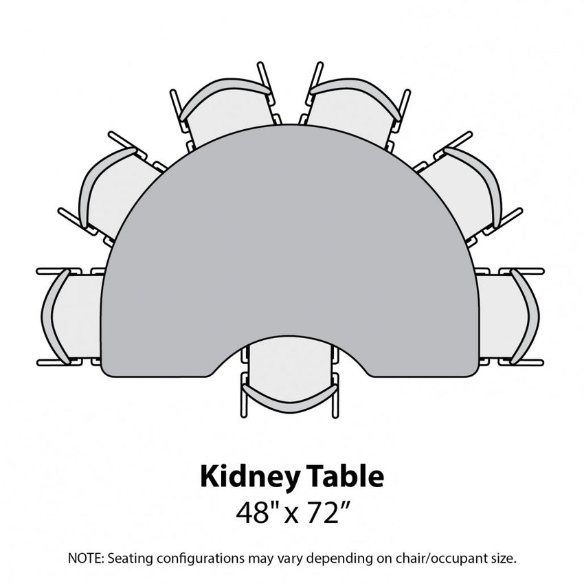 Marco MG2200 Series Kidney Preschool Table 48" x 72" Adjustable Height 16" - 24" (MG2268 - MA) - SchoolOutlet