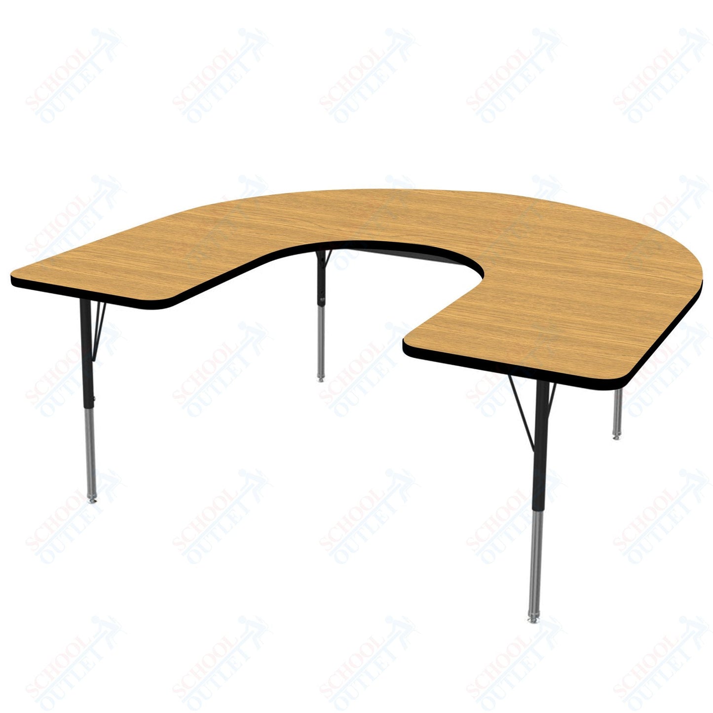 Marco MG2200 Series Horseshoe Preschool Table 60" x 66" Adjustable Height 16" - 24" (MG2270 - MA) - SchoolOutlet