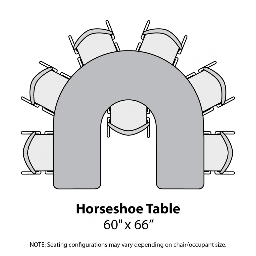 Marco MG2200 Series Horseshoe Preschool Table 60" x 66" Adjustable Height 16" - 24" (MG2270 - MA) - SchoolOutlet