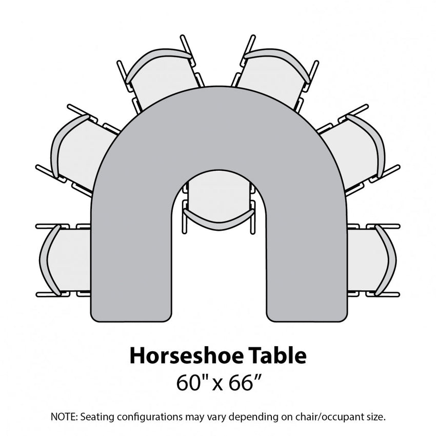 Marco MG2200 Series Horseshoe Preschool Table 60" x 66" Adjustable Height 16" - 24" (MG2270 - MA) - SchoolOutlet