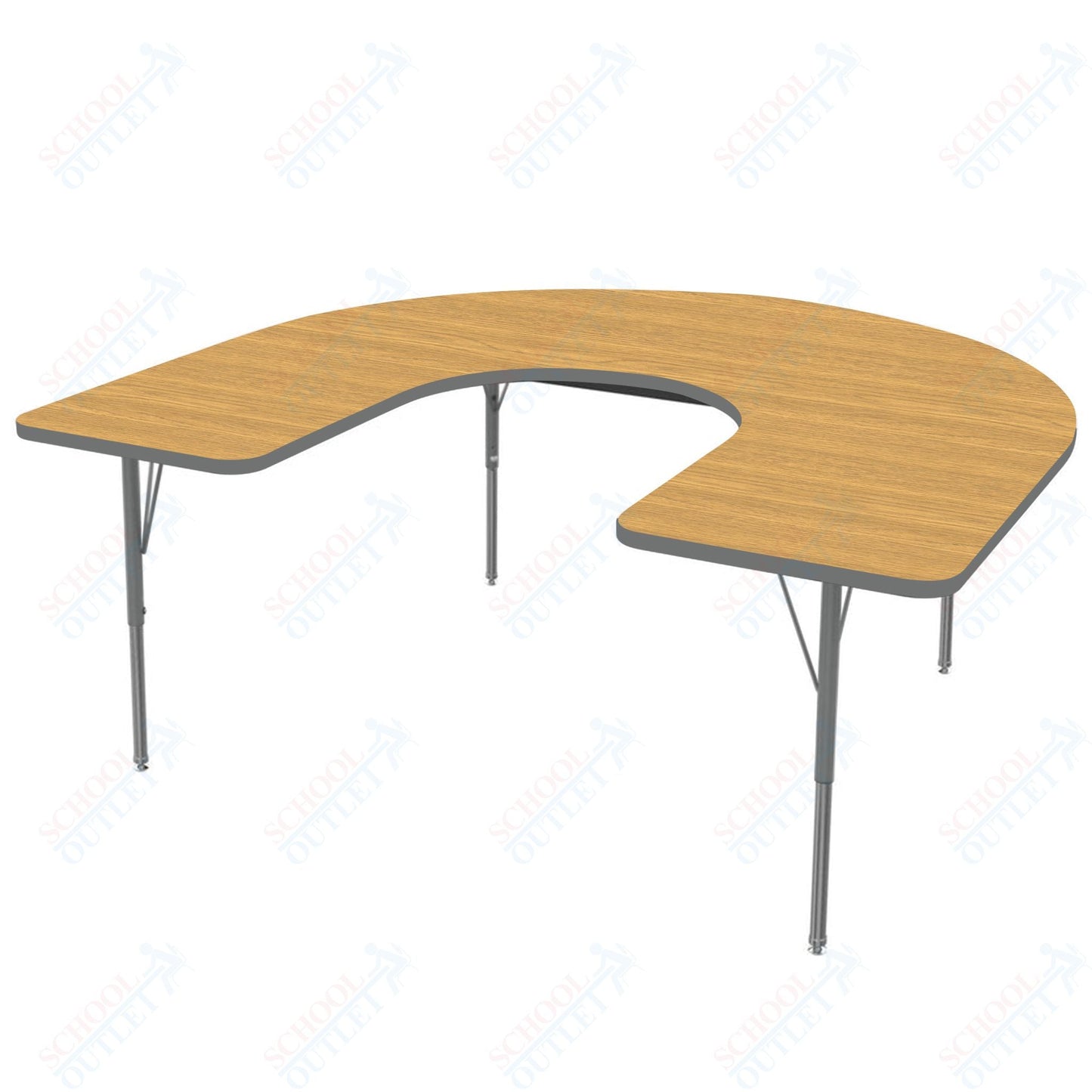 Marco MG2200 Series Horseshoe Preschool Table 60" x 66" Adjustable Height 16" - 24" (MG2270 - MA) - SchoolOutlet