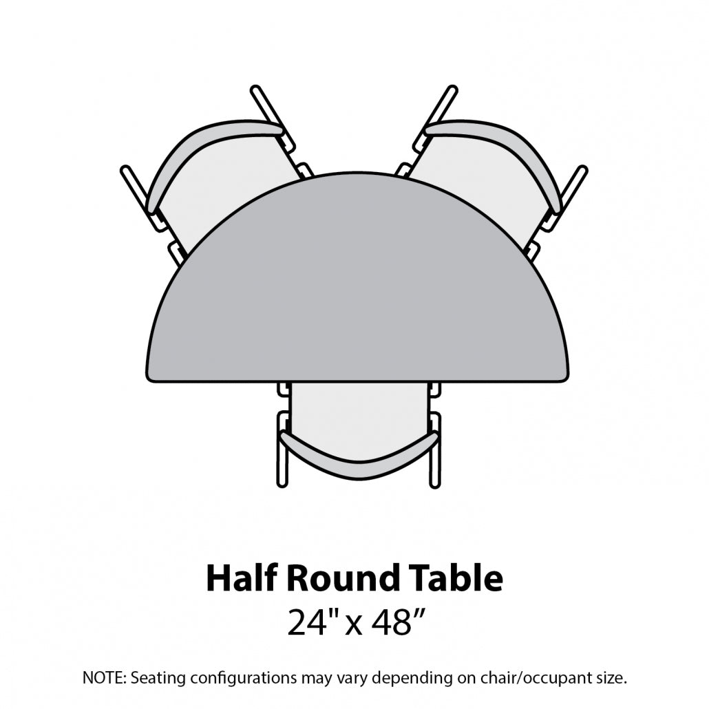 Marco MG2200 Series 48" Half Round Preschool Table w/ Dry Erase Top Adj Height 16" - 24" (MG2277 - DA) - SchoolOutlet