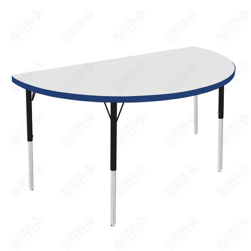 Marco MG2200 Series 48" Half Round Preschool Table w/ Dry Erase Top Adj Height 16" - 24" (MG2277 - DA) - SchoolOutlet