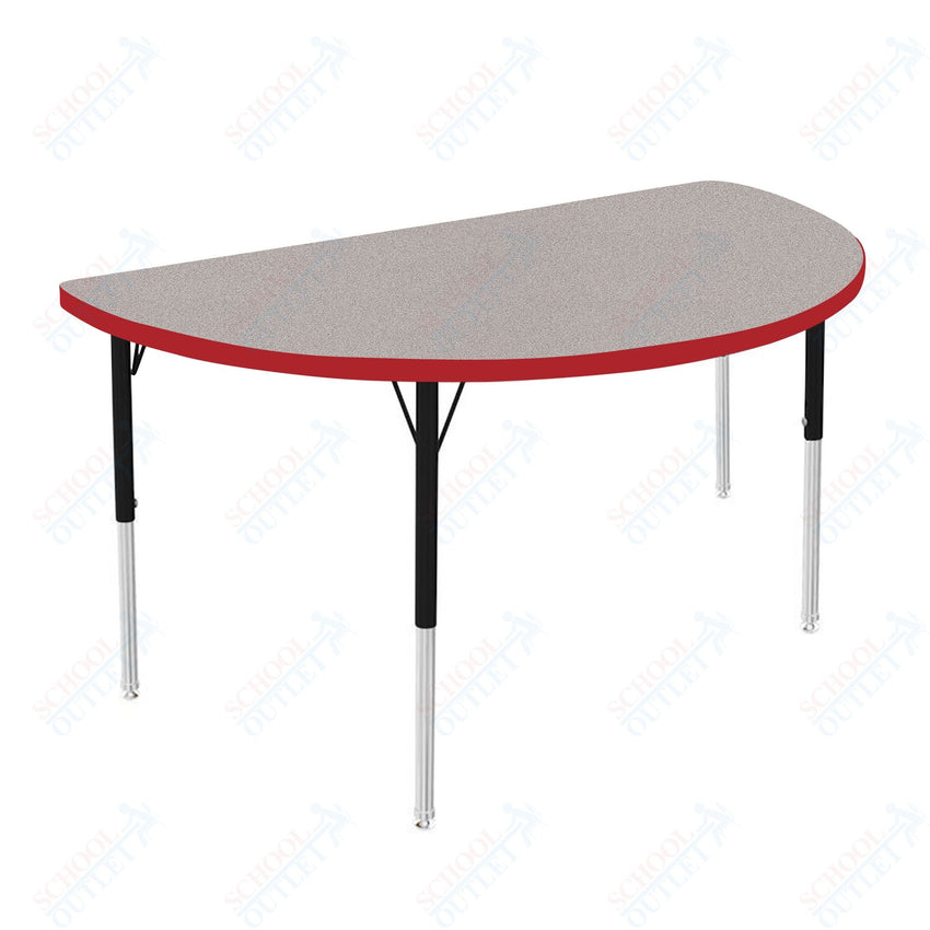 Marco MG2200 Series 48" Half Round Preschool Table Adjustable Height 16" - 24" (MG2277 - MA) - SchoolOutlet