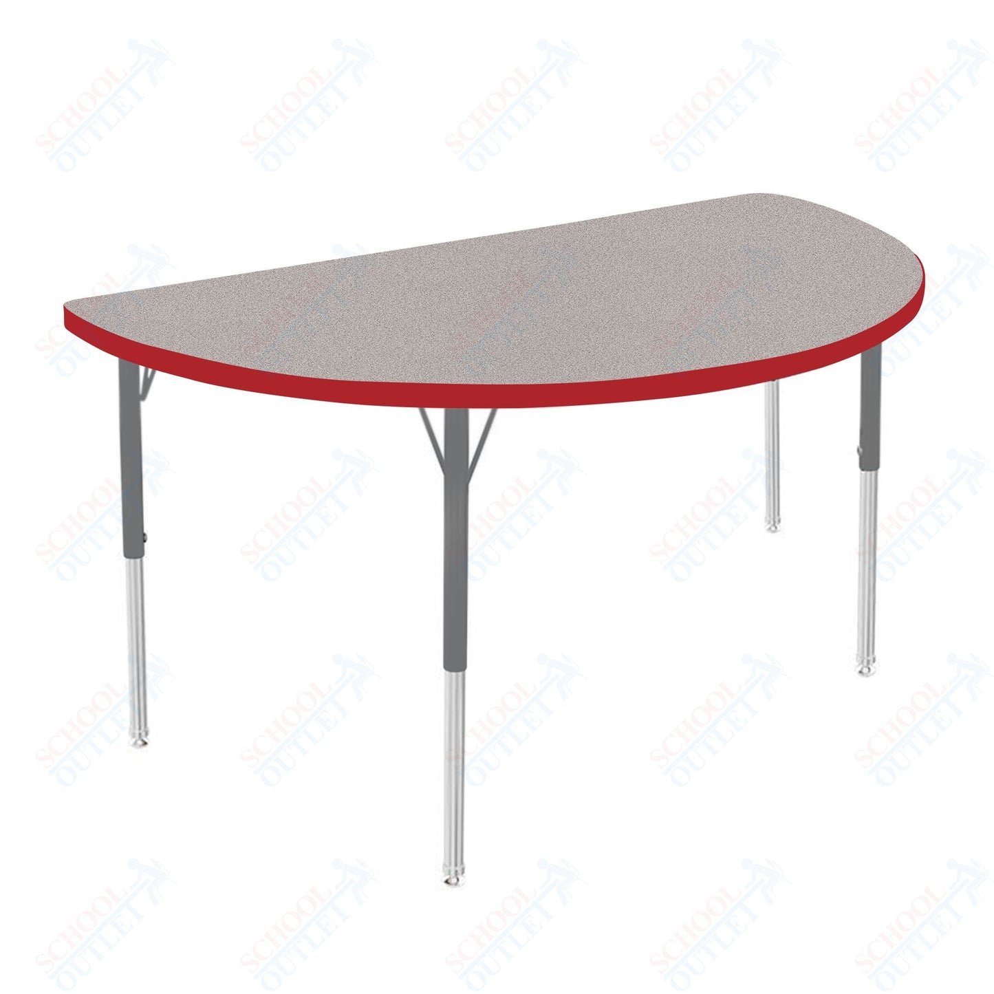 Marco MG2200 Series 48" Half Round Preschool Table Adjustable Height 16" - 24" (MG2277 - MA) - SchoolOutlet