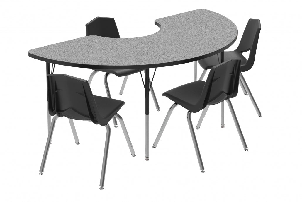 Marco MG2200 Series Half Moon Preschool Table 36" x 72" Adjustable Height 16" - 24" (MG2279 - MA) - SchoolOutlet