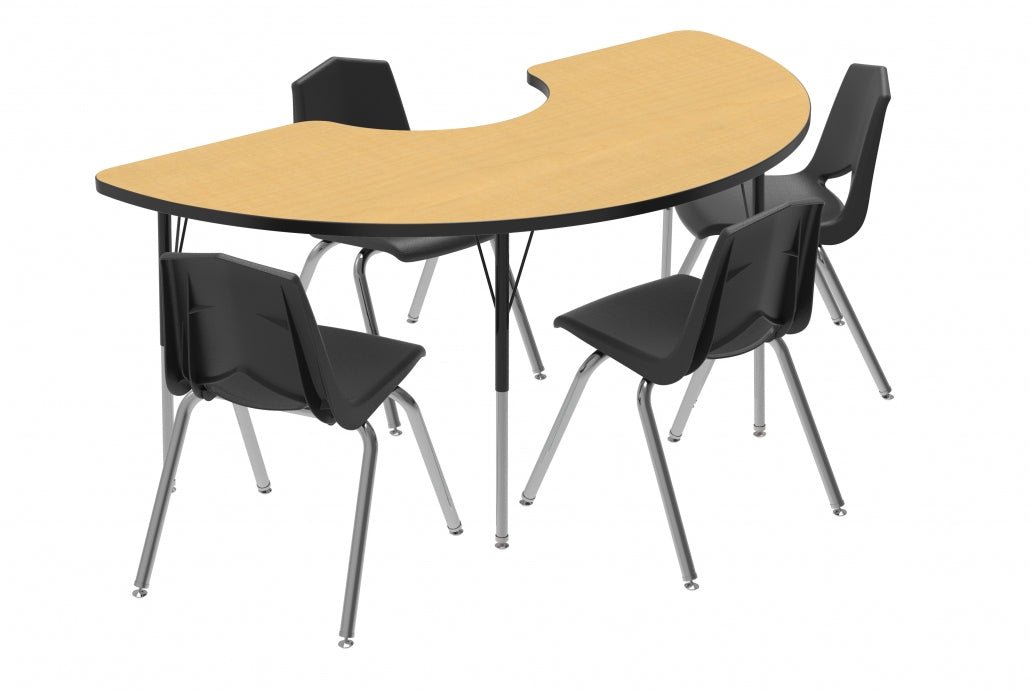 Marco MG2200 Series Half Moon Preschool Table 36" x 72" Adjustable Height 16" - 24" (MG2279 - MA) - SchoolOutlet