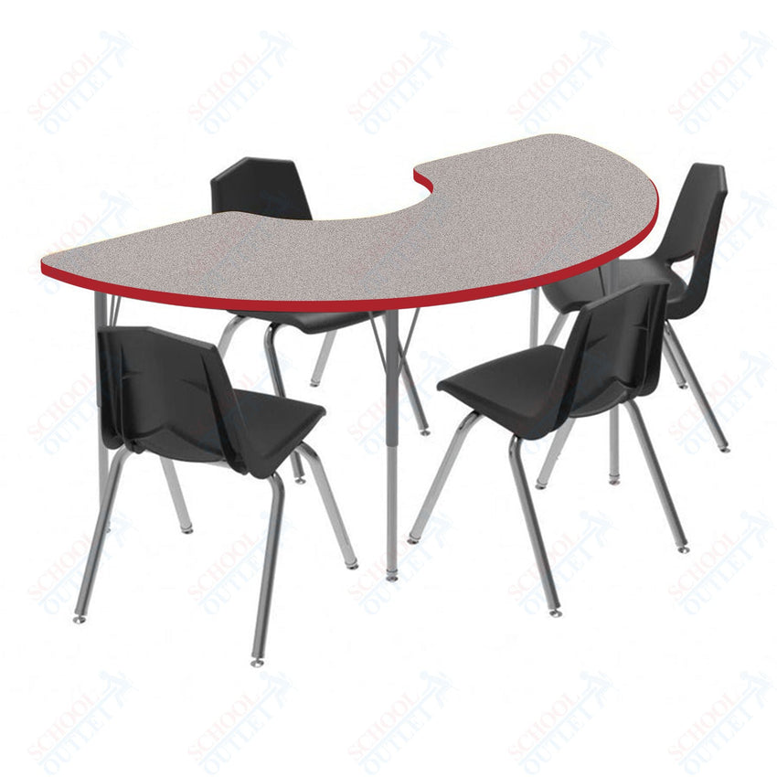 Marco MG2200 Series Half Moon Preschool Table 36" x 72" Adjustable Height 16" - 24" (MG2279 - MA) - SchoolOutlet