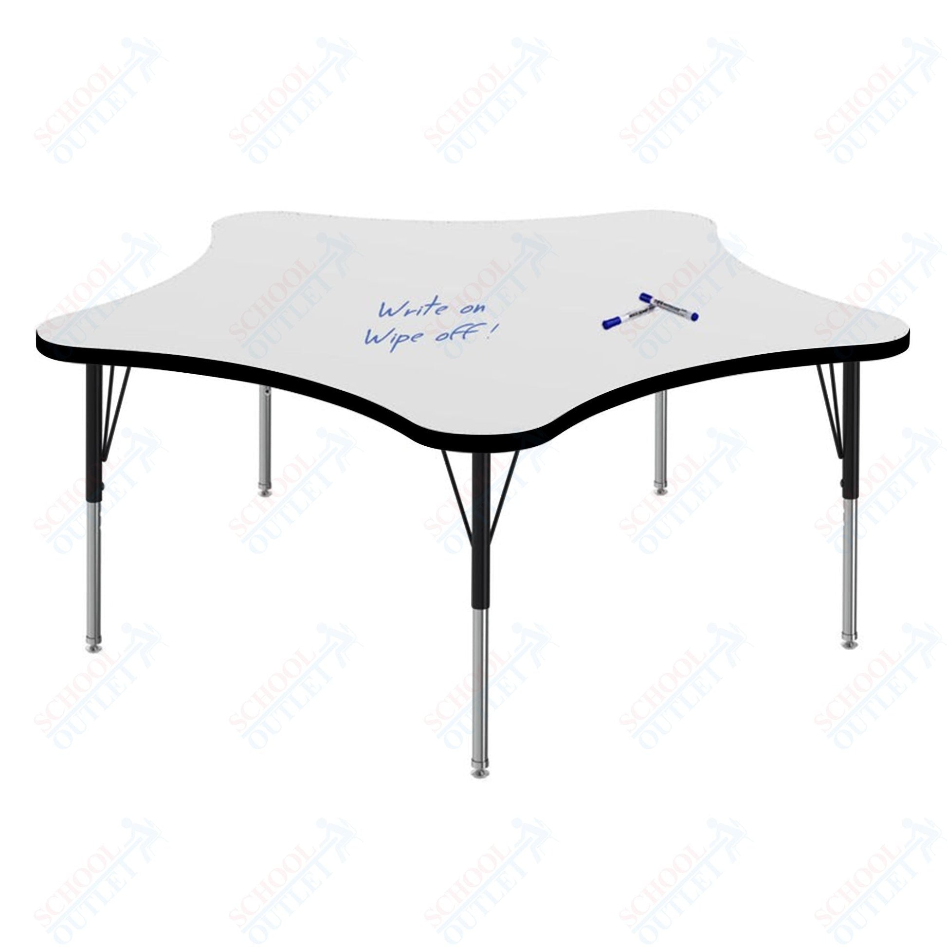 Marco MG2200 Series 48" 5 - Star Activity Table w/ Dry Erase Top Adj Height 21" - 30" (MG2280 - DB) - SchoolOutlet