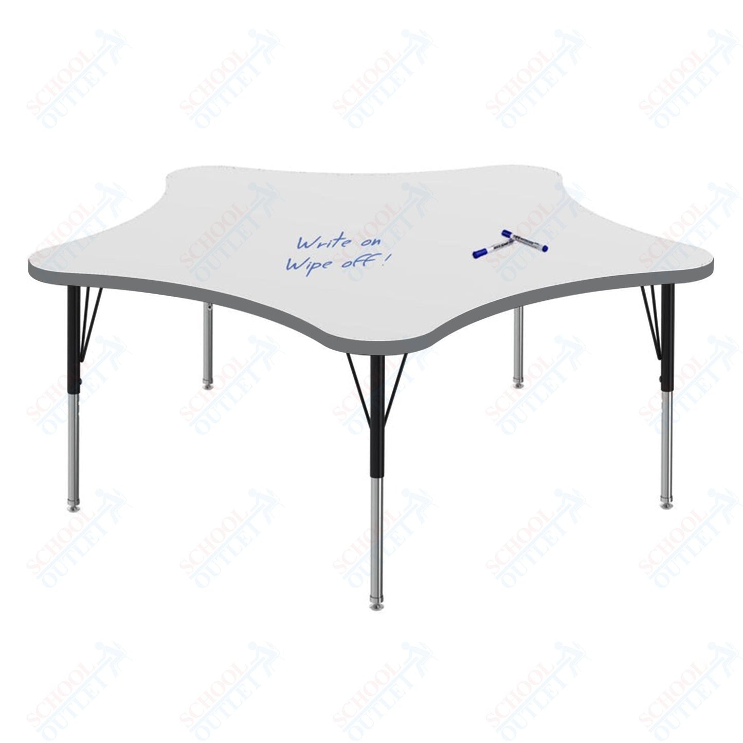 Marco MG2200 Series 48" 5 - Star Activity Table w/ Dry Erase Top Adj Height 21" - 30" (MG2280 - DB) - SchoolOutlet