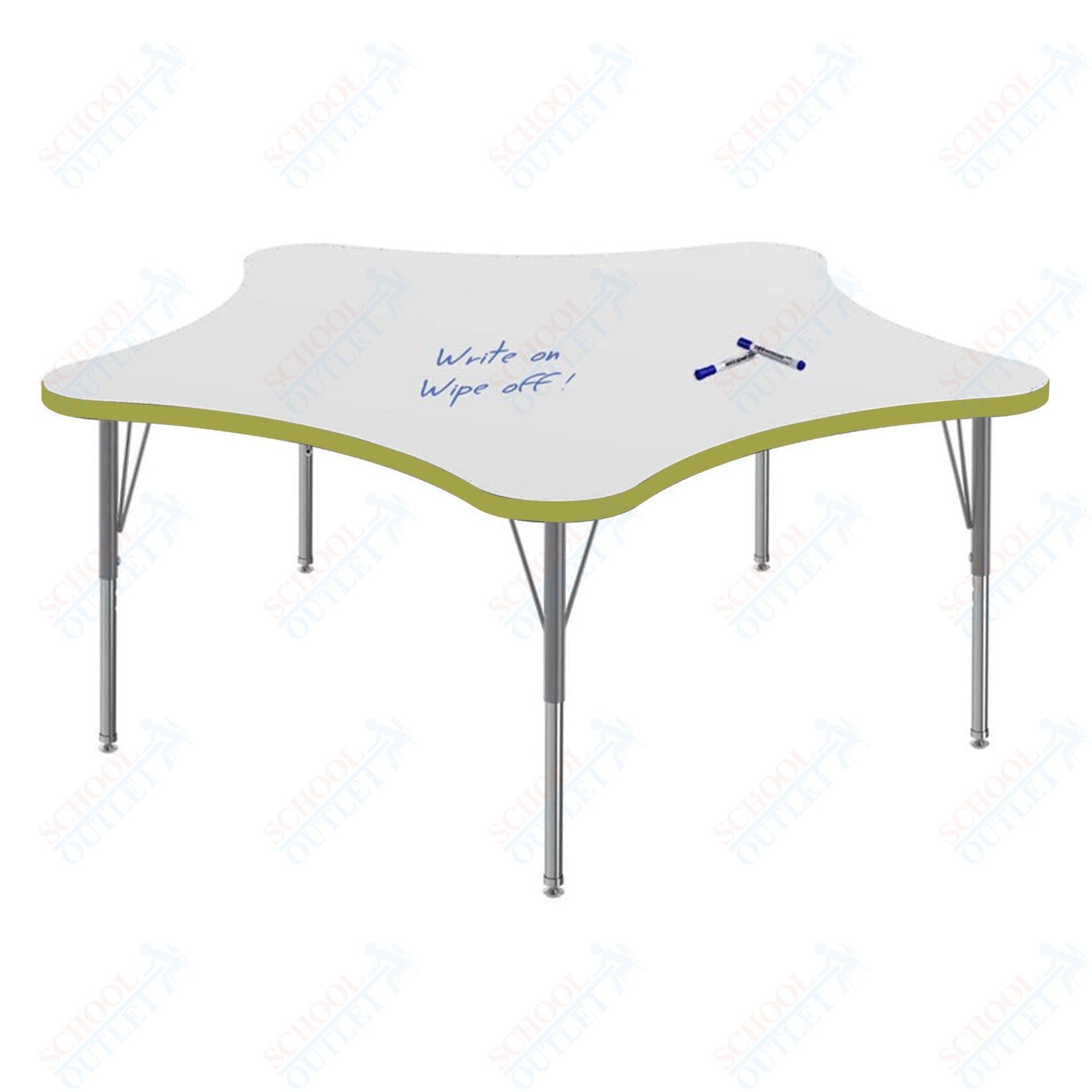 Marco MG2200 Series 48" 5 - Star Activity Table w/ Dry Erase Top Adj Height 21" - 30" (MG2280 - DB) - SchoolOutlet