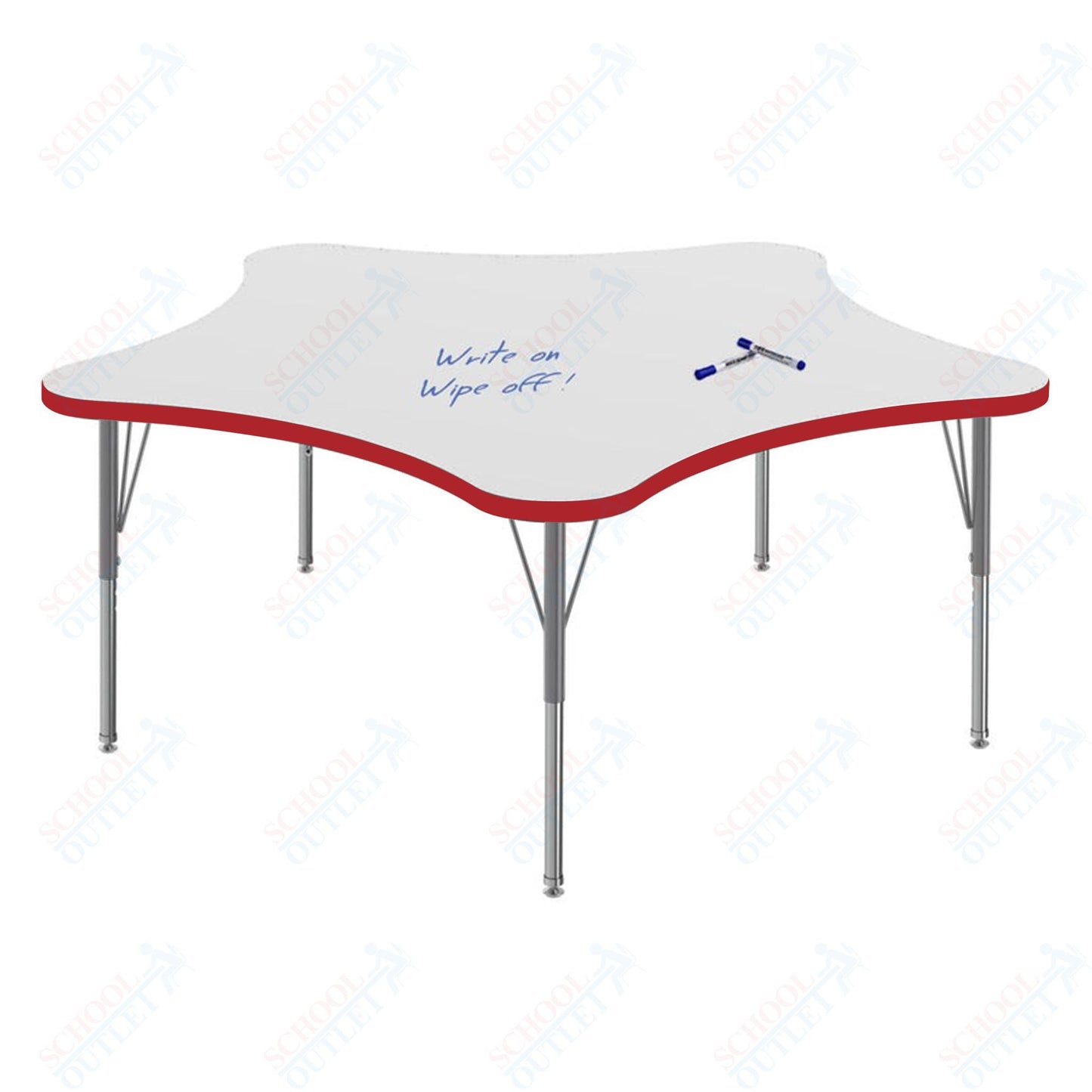 Marco MG2200 Series 48" 5 - Star Activity Table w/ Dry Erase Top Adj Height 21" - 30" (MG2280 - DB) - SchoolOutlet