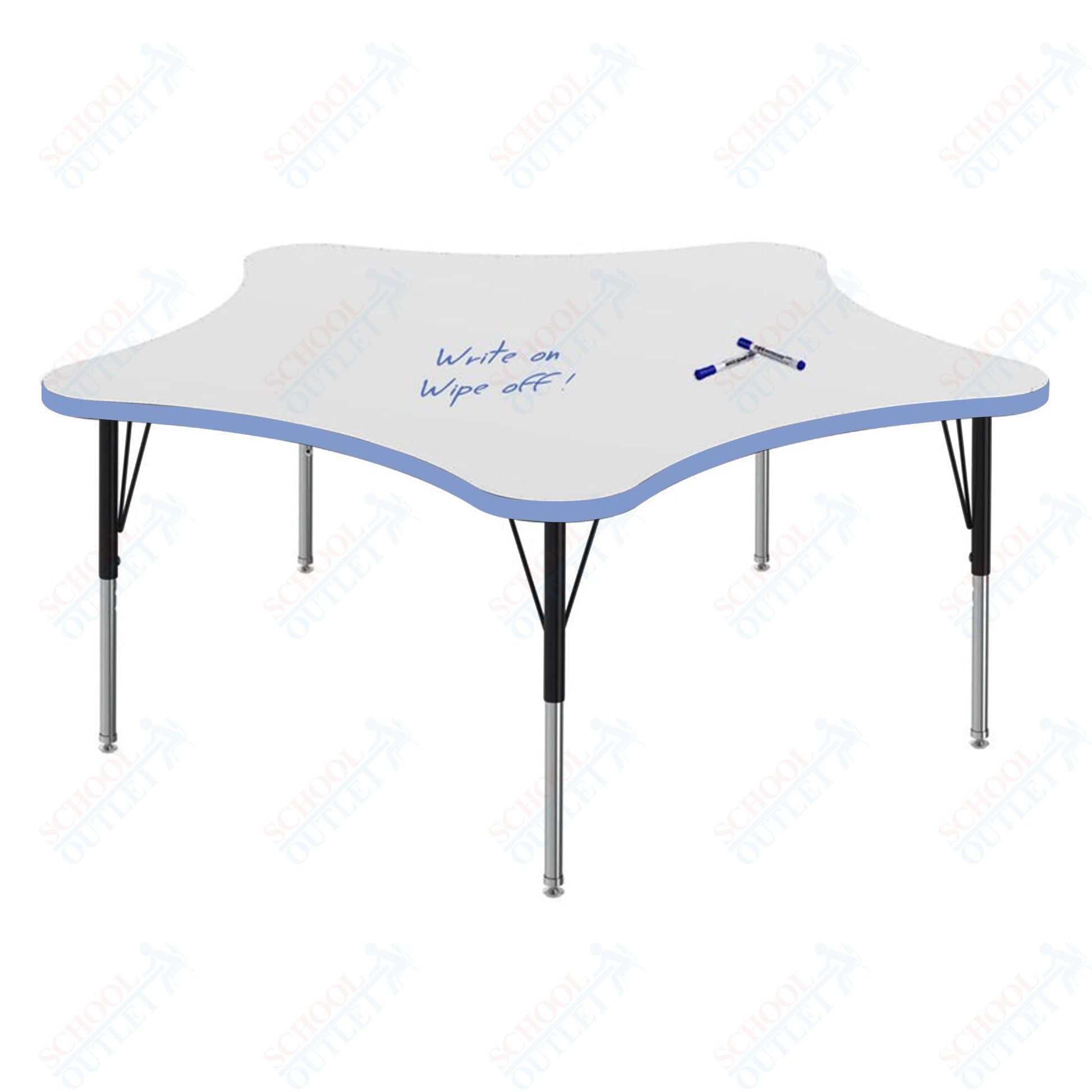 Marco MG2200 Series 48" 5 - Star Activity Table w/ Dry Erase Top Adj Height 21" - 30" (MG2280 - DB) - SchoolOutlet