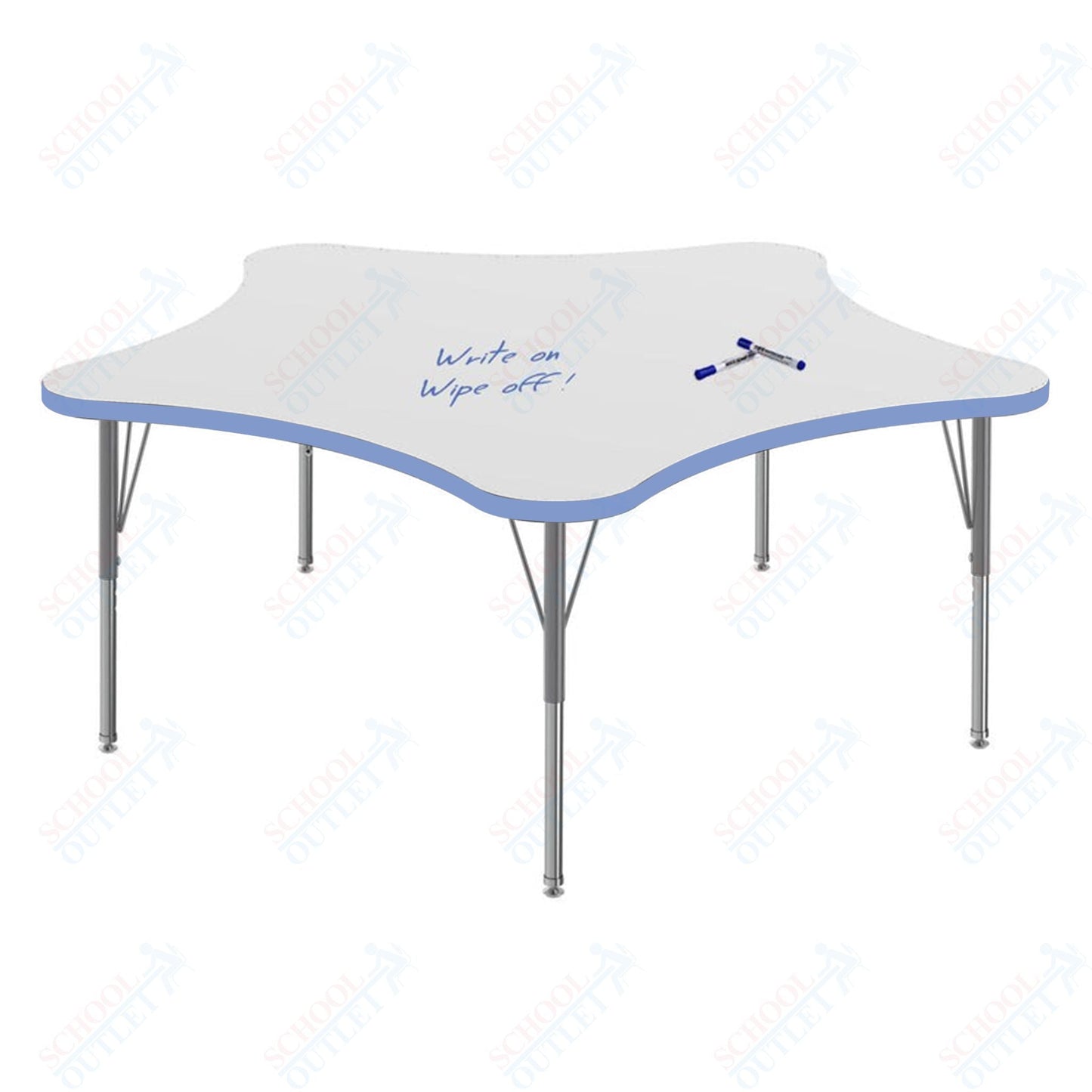 Marco MG2200 Series 48" 5 - Star Activity Table w/ Dry Erase Top Adj Height 21" - 30" (MG2280 - DB) - SchoolOutlet