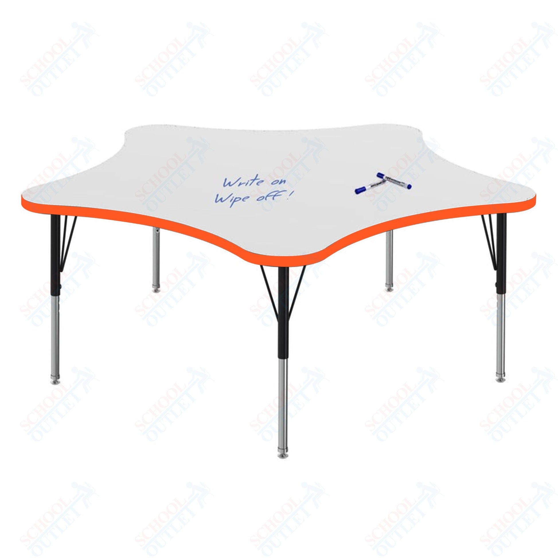 Marco MG2200 Series 48" 5 - Star Activity Table w/ Dry Erase Top Adj Height 21" - 30" (MG2280 - DB) - SchoolOutlet