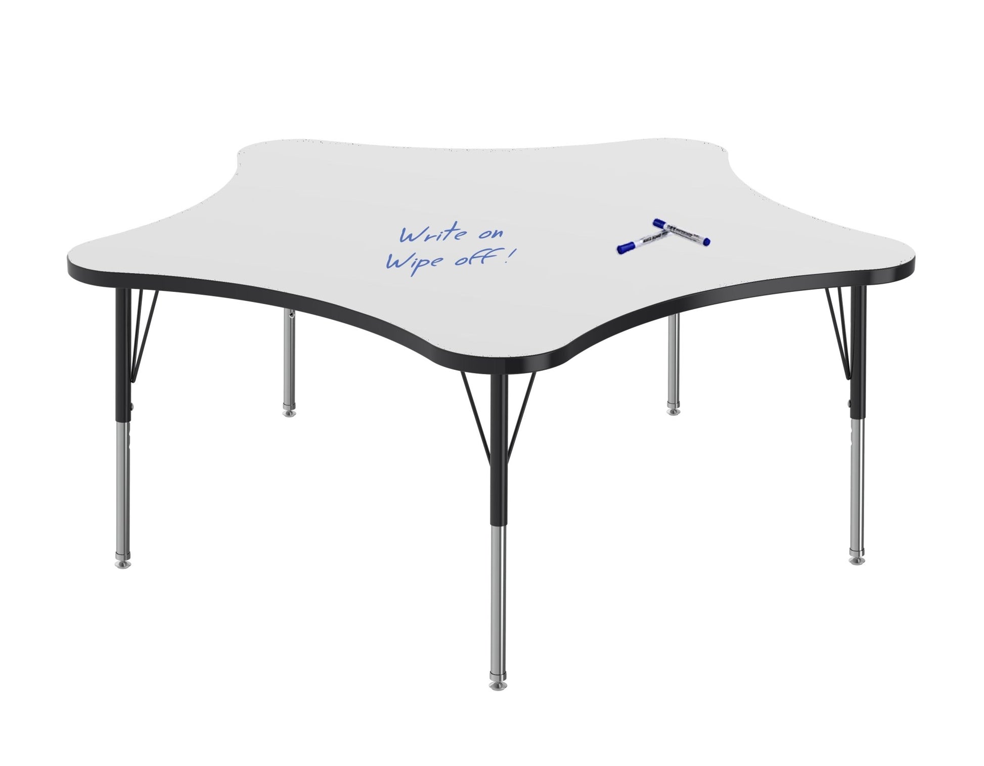 Marco MG2200 Series 60" 5 - Star Activity Table w/ Dry Erase Top Adj Height 21" - 30" (MG2281 - DB) - SchoolOutlet