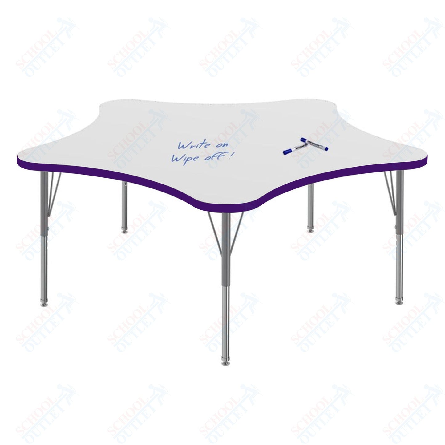 Marco MG2200 Series 60" 5 - Star Activity Table w/ Dry Erase Top Adj Height 21" - 30" (MG2281 - DB) - SchoolOutlet