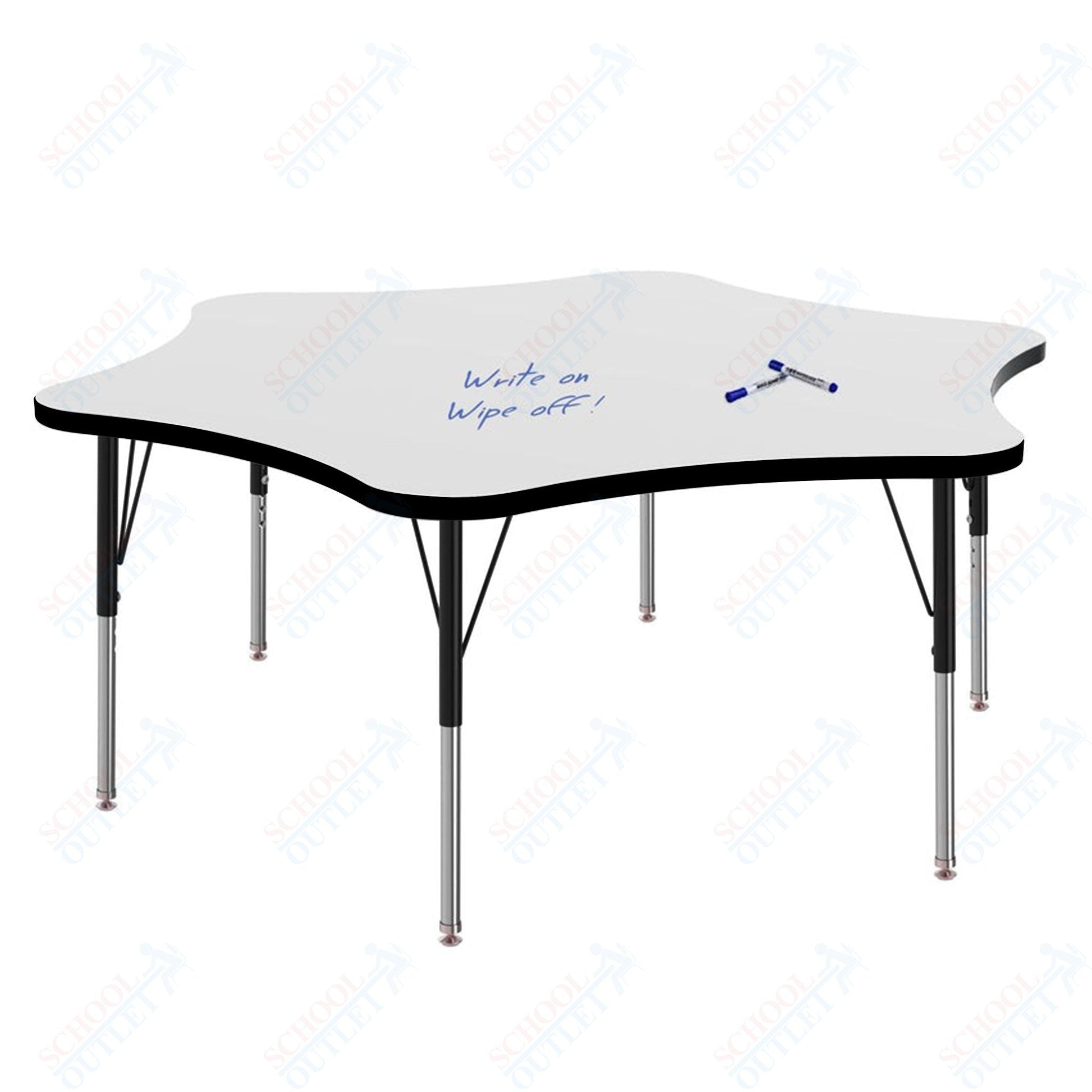 Marco MG2200 Series 60" 6 - Star Preschool Table w/ Dry Erase Top Adj Height 16" - 24" (MG2282 - DA) - SchoolOutlet