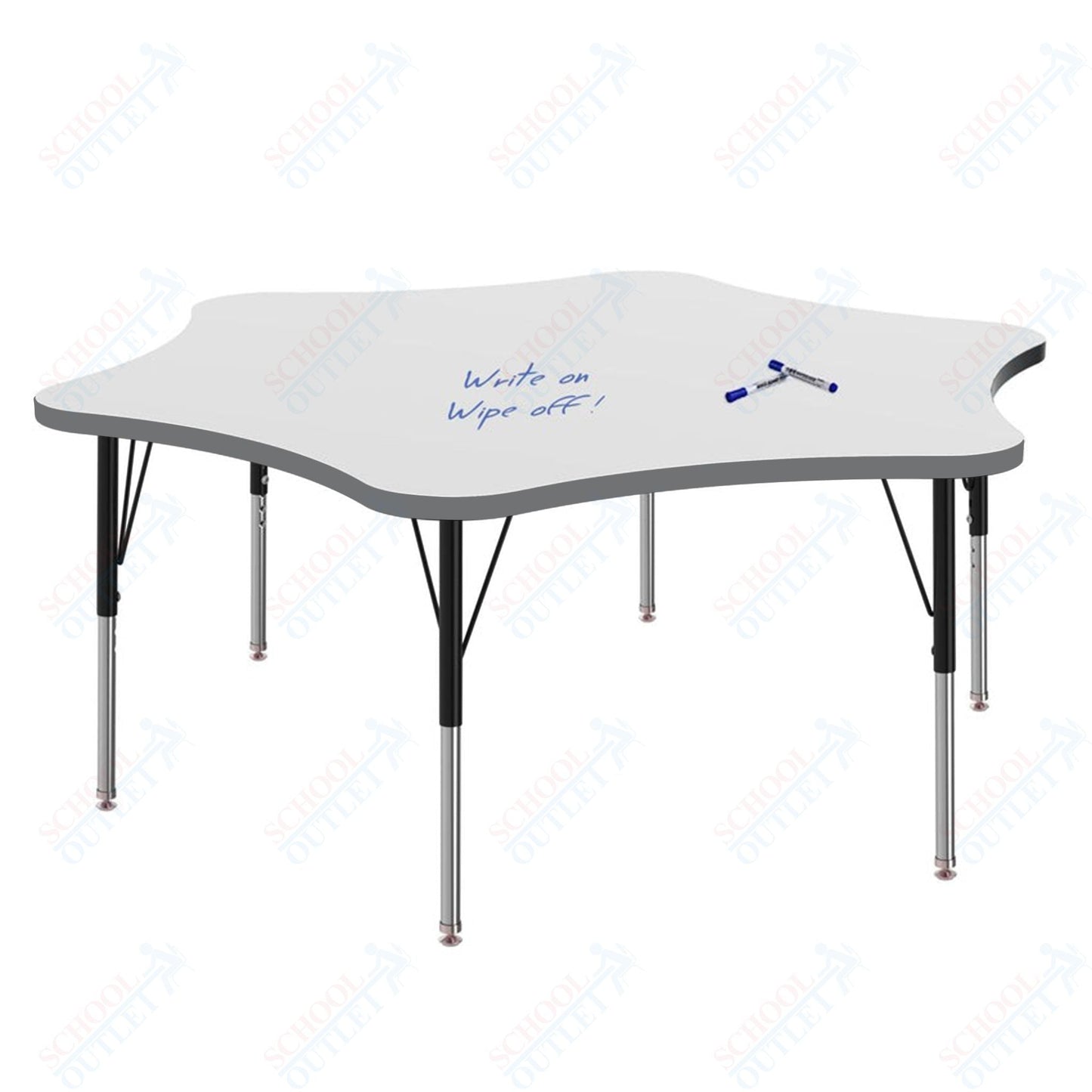 Marco MG2200 Series 60" 6 - Star Preschool Table w/ Dry Erase Top Adj Height 16" - 24" (MG2282 - DA) - SchoolOutlet