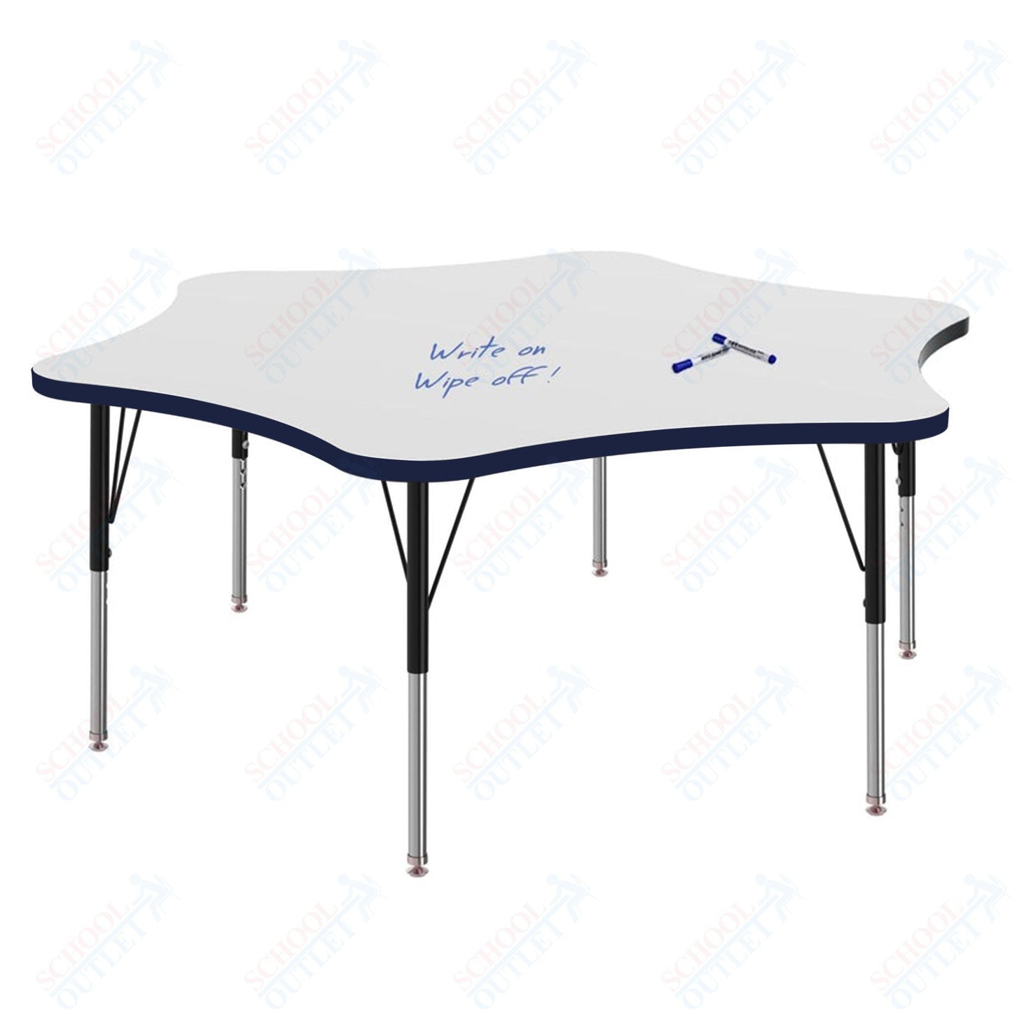 Marco MG2200 Series 60" 6 - Star Preschool Table w/ Dry Erase Top Adj Height 16" - 24" (MG2282 - DA) - SchoolOutlet