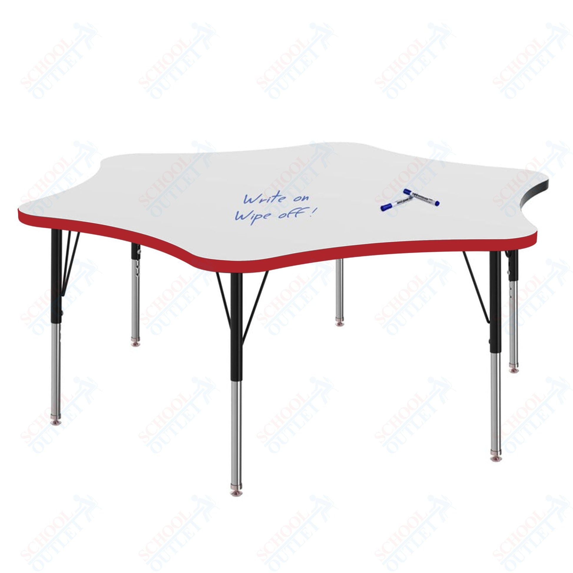 Marco MG2200 Series 60" 6 - Star Preschool Table w/ Dry Erase Top Adj Height 16" - 24" (MG2282 - DA) - SchoolOutlet