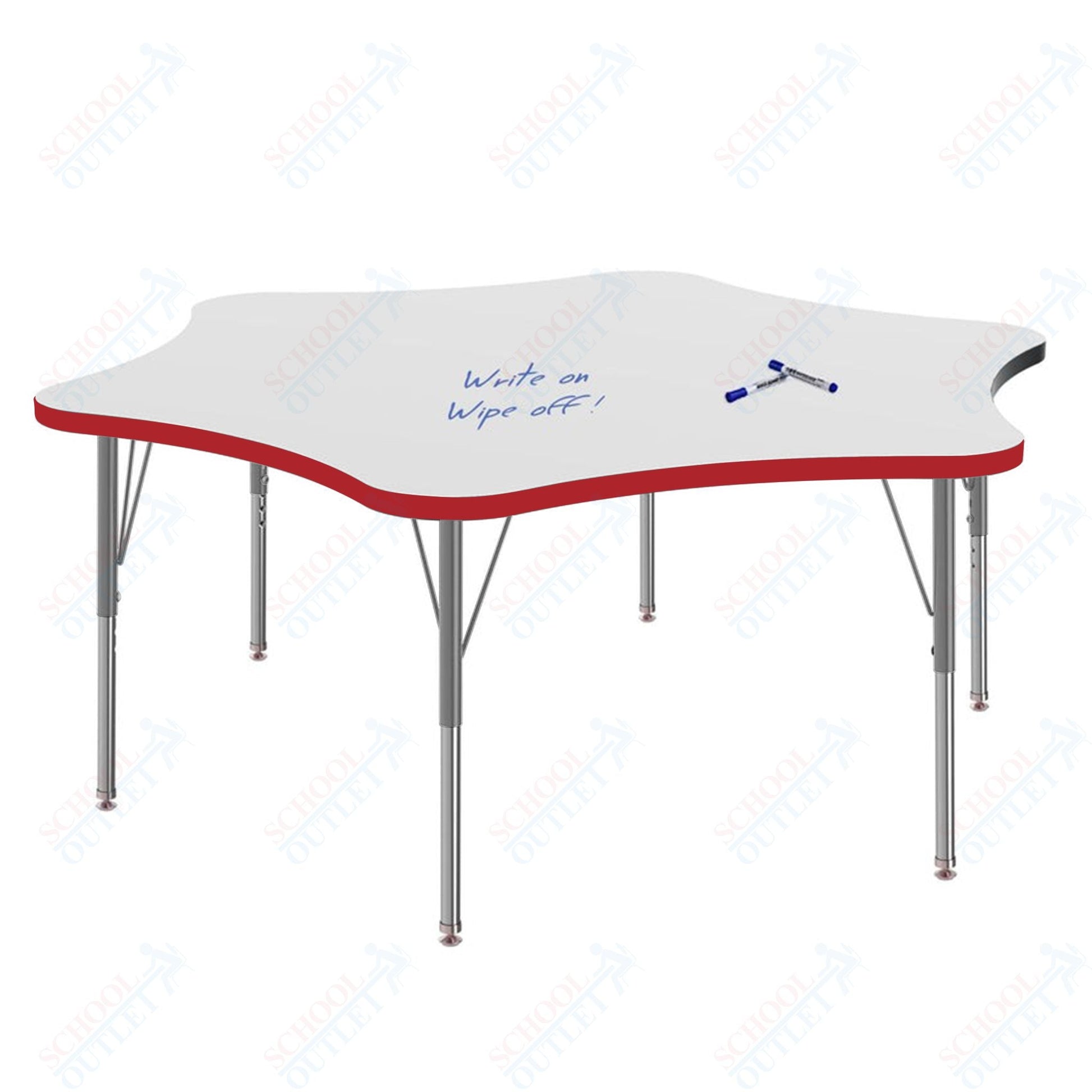 Marco MG2200 Series 60" 6 - Star Preschool Table w/ Dry Erase Top Adj Height 16" - 24" (MG2282 - DA) - SchoolOutlet