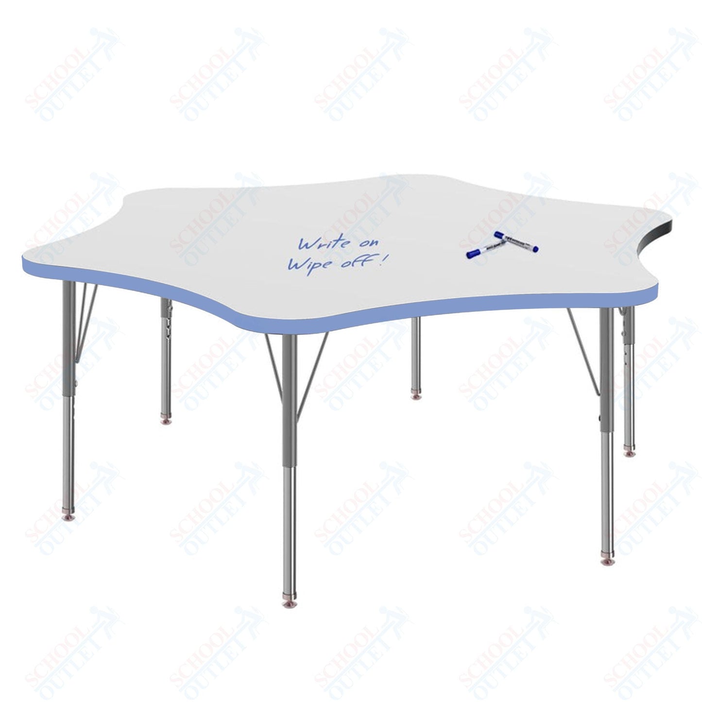 Marco MG2200 Series 60" 6 - Star Preschool Table w/ Dry Erase Top Adj Height 16" - 24" (MG2282 - DA) - SchoolOutlet