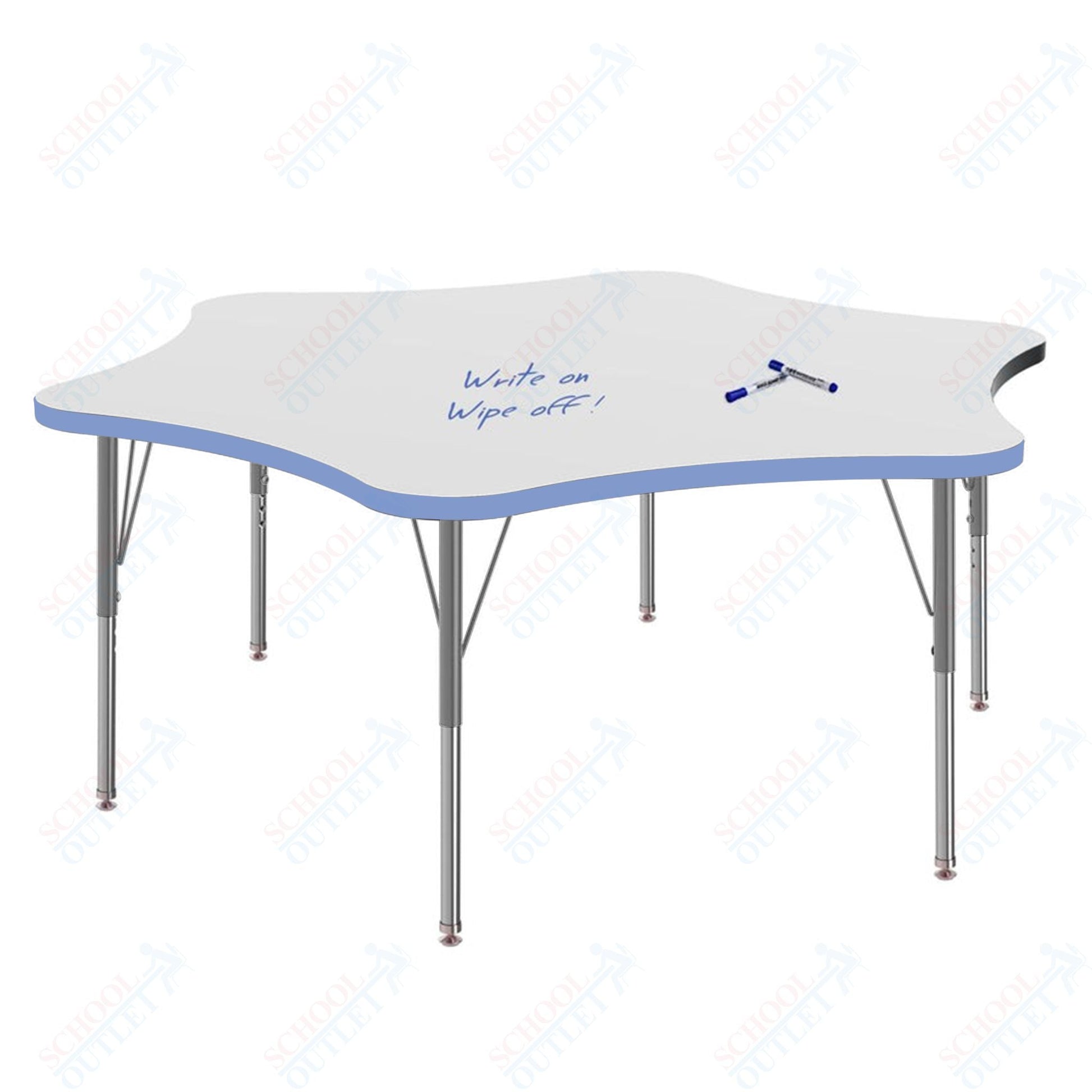 Marco MG2200 Series 60" 6 - Star Preschool Table w/ Dry Erase Top Adj Height 16" - 24" (MG2282 - DA) - SchoolOutlet