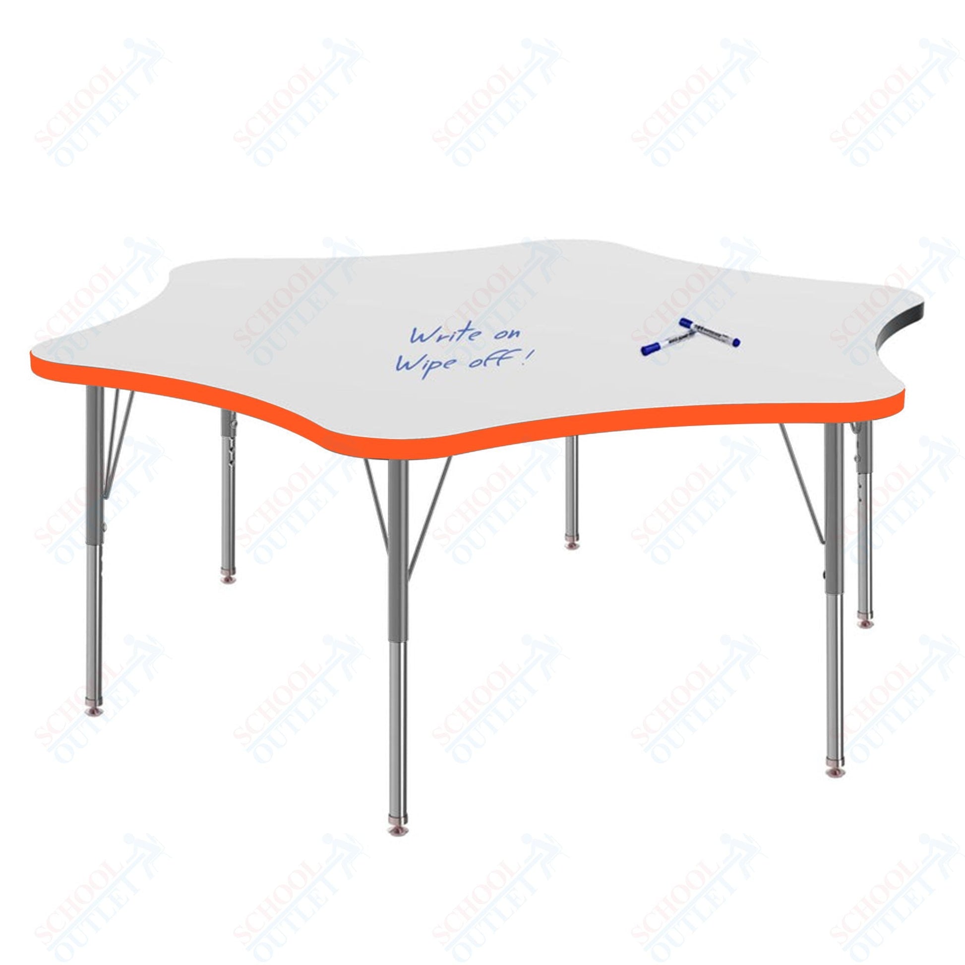 Marco MG2200 Series 60" 6 - Star Preschool Table w/ Dry Erase Top Adj Height 16" - 24" (MG2282 - DA) - SchoolOutlet