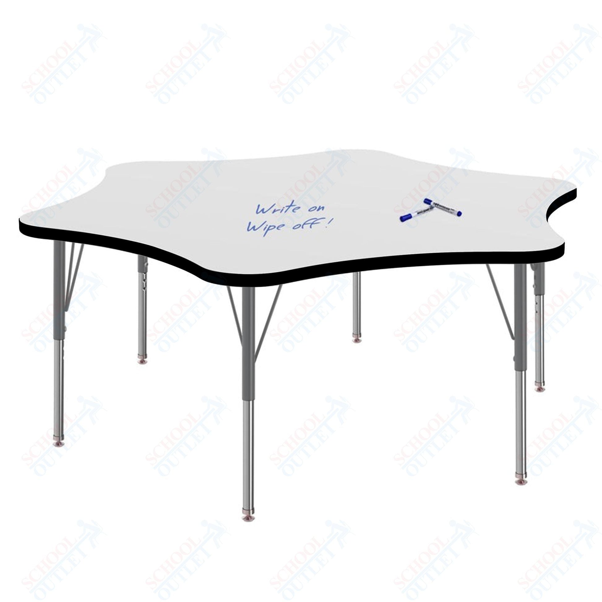 Marco MG2200 Series 60" 6 - Star Activity Table w/ Dry Erase Top Adj Height 21" - 30" (MG2282 - DB) - SchoolOutlet