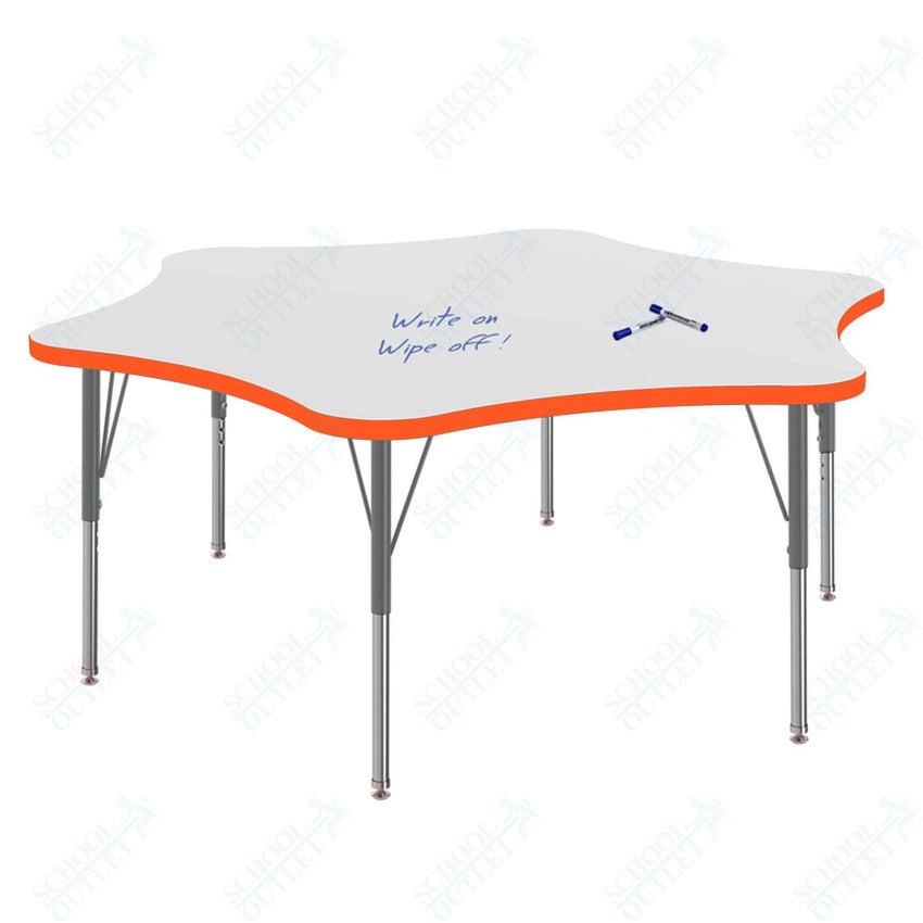 Marco MG2200 Series 60" 6 - Star Activity Table w/ Dry Erase Top Adj Height 21" - 30" (MG2282 - DB) - SchoolOutlet