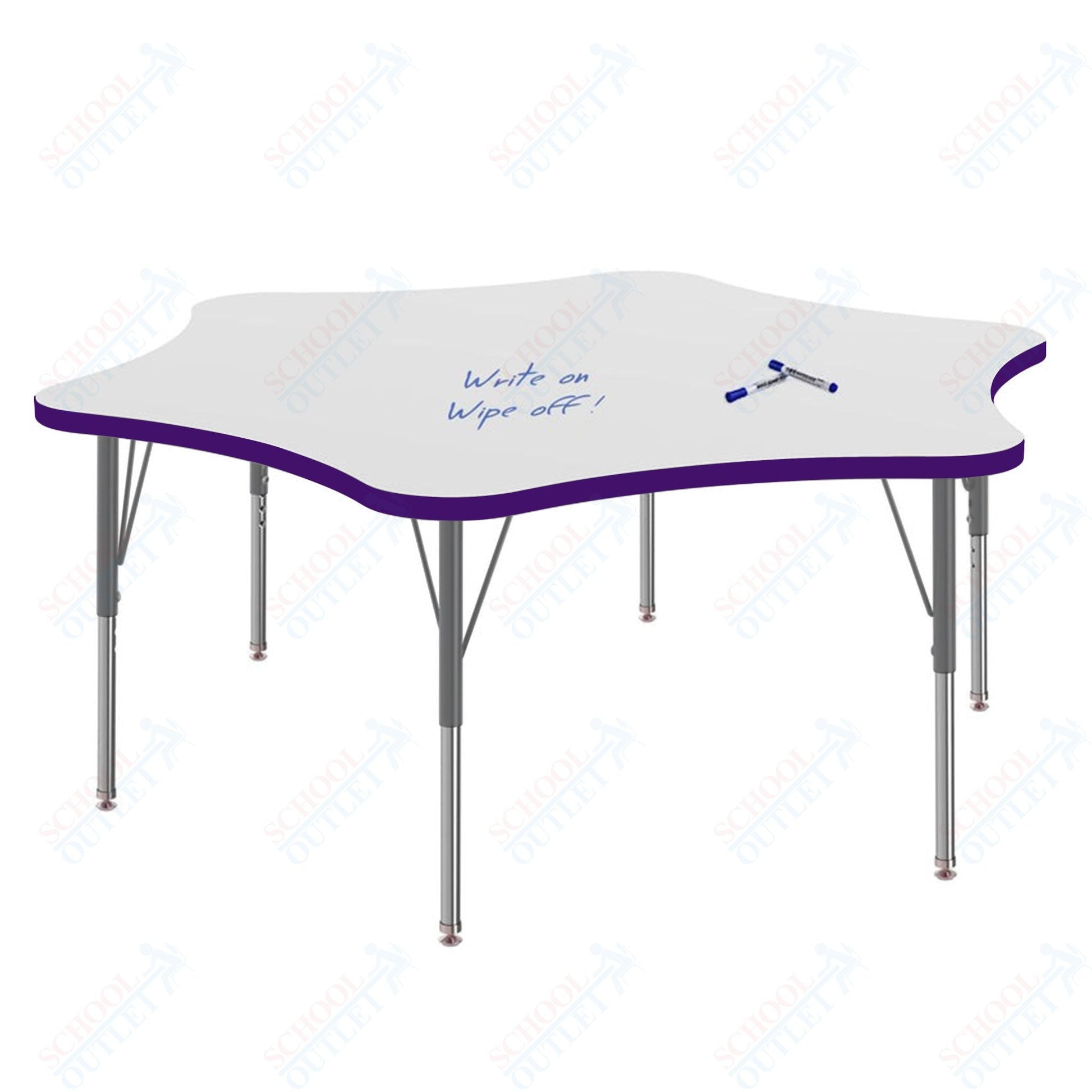 Marco MG2200 Series 60" 6 - Star Activity Table w/ Dry Erase Top Adj Height 21" - 30" (MG2282 - DB) - SchoolOutlet