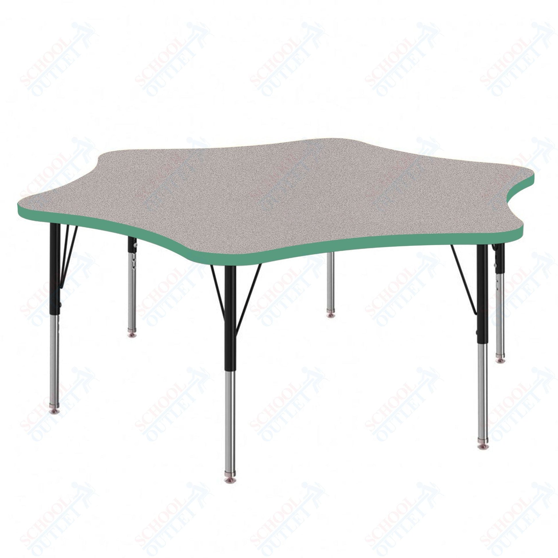 Marco MG2200 Series 60" 6 - Star Preschool Table Adjustable Height 16" - 24" (MG2282 - MA) - SchoolOutlet