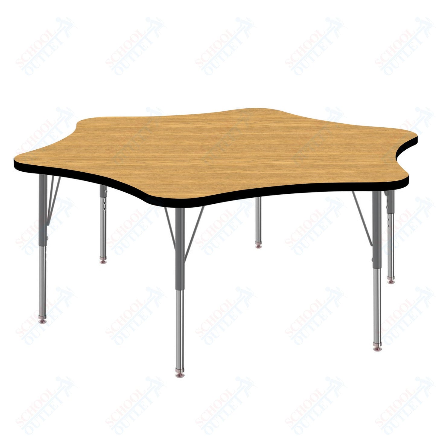 Marco MG2200 Series 60" 6 - Star Activity Table Adjustable Height 21" - 30" (MG2282 - MB) - SchoolOutlet