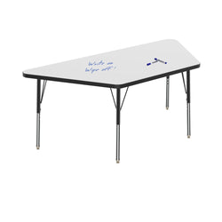 Marco MG2200 Series Trapezoid Preschool Table w/ Dry Erase Top 30" x 60" Adj Height 16"-24" (MG2287-DA)