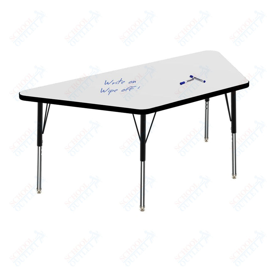 Marco MG2200 Series Trapezoid Preschool Table w/ Dry Erase Top 30" x 60" Adj Height 16" - 24" (MG2287 - DA) - SchoolOutlet