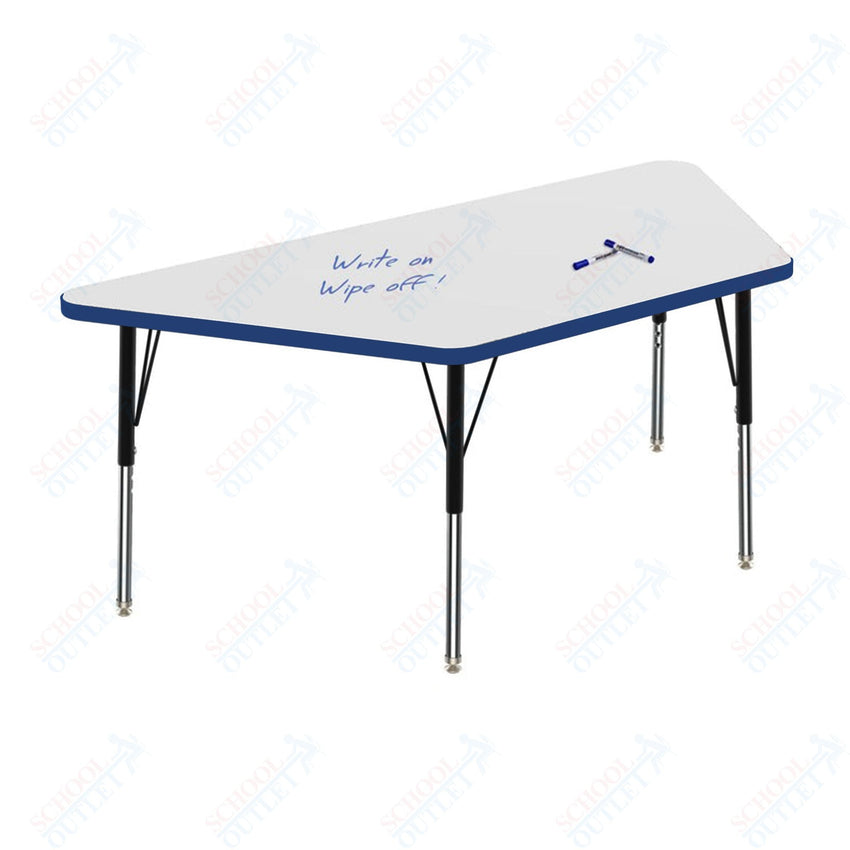 Marco MG2200 Series Trapezoid Preschool Table w/ Dry Erase Top 30" x 60" Adj Height 16" - 24" (MG2287 - DA) - SchoolOutlet