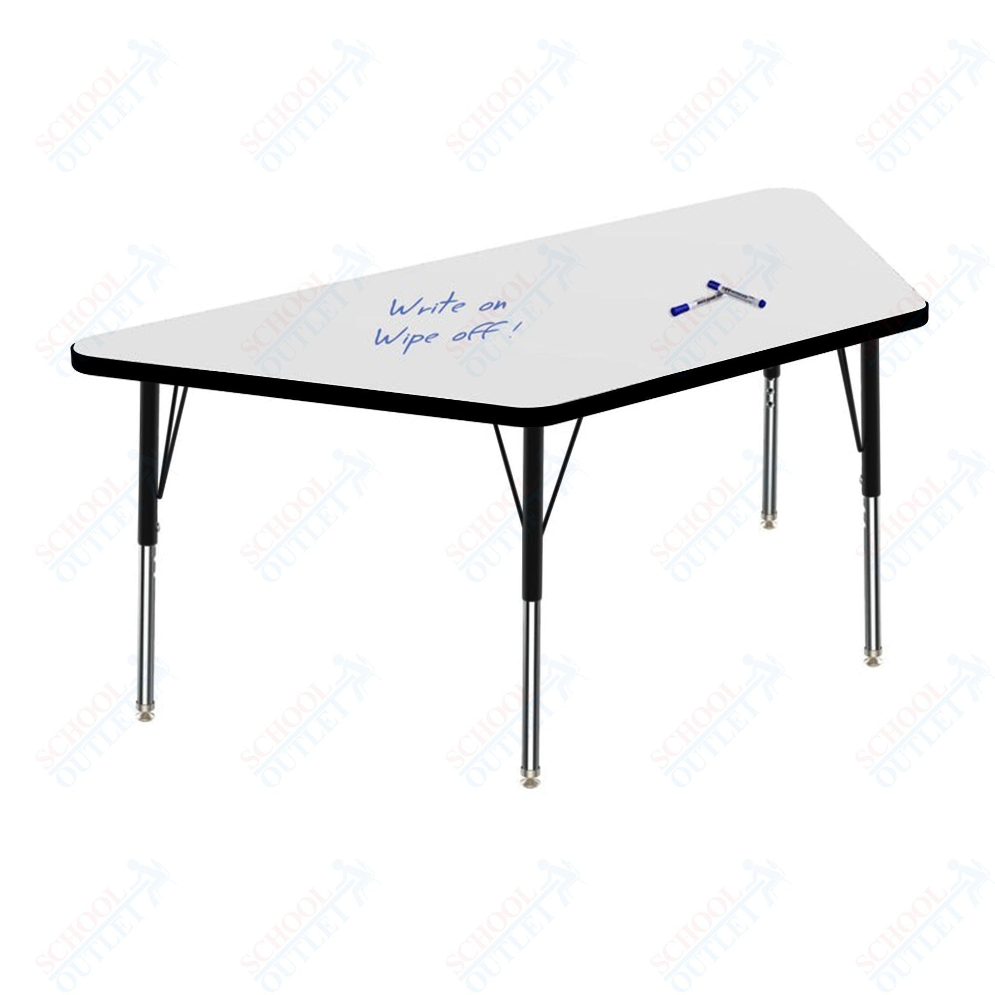 Marco MG2200 Series Trapezoid Activity Table w/ Dry Erase Top 30" x 60" Adj Height 21" - 30" (MG2287 - DB) - SchoolOutlet