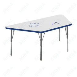 Marco MG2200 Series Trapezoid Activity Table w/ Dry Erase Top 30" x 60" Adj Height 21"-30" (MG2287-DB)