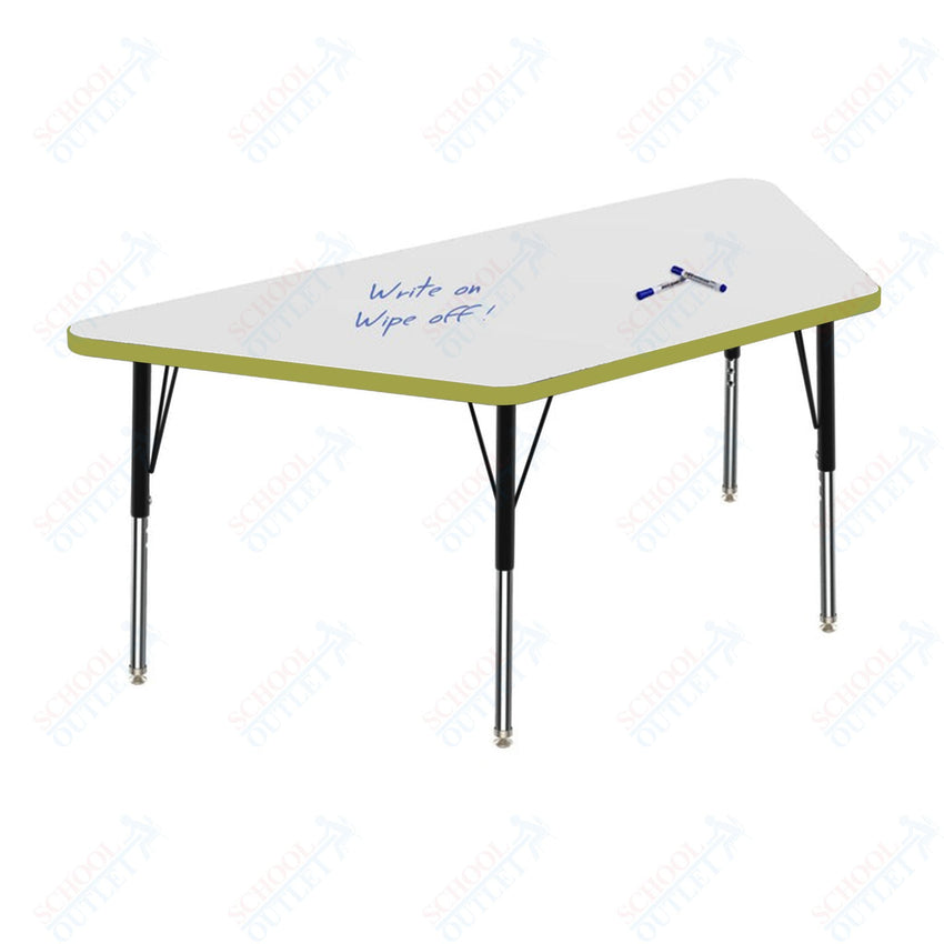 Marco MG2200 Series Trapezoid Activity Table w/ Dry Erase Top 30" x 60" Adj Height 21" - 30" (MG2287 - DB) - SchoolOutlet