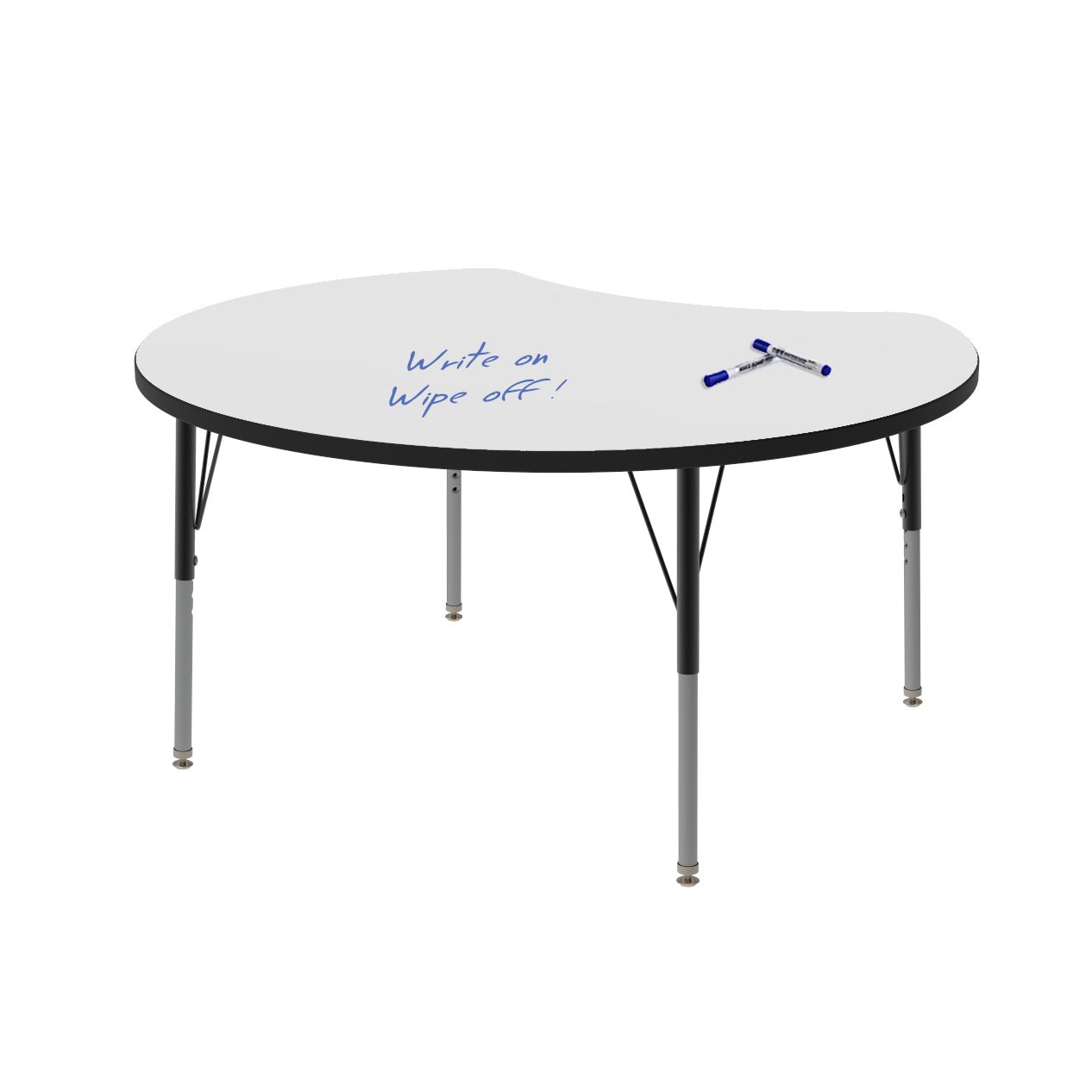 Marco MG2200 Series 48" Scoop Activity Table w/ Dry Erase Top Adj Height 21" - 30" (MG2296 - DB) - SchoolOutlet