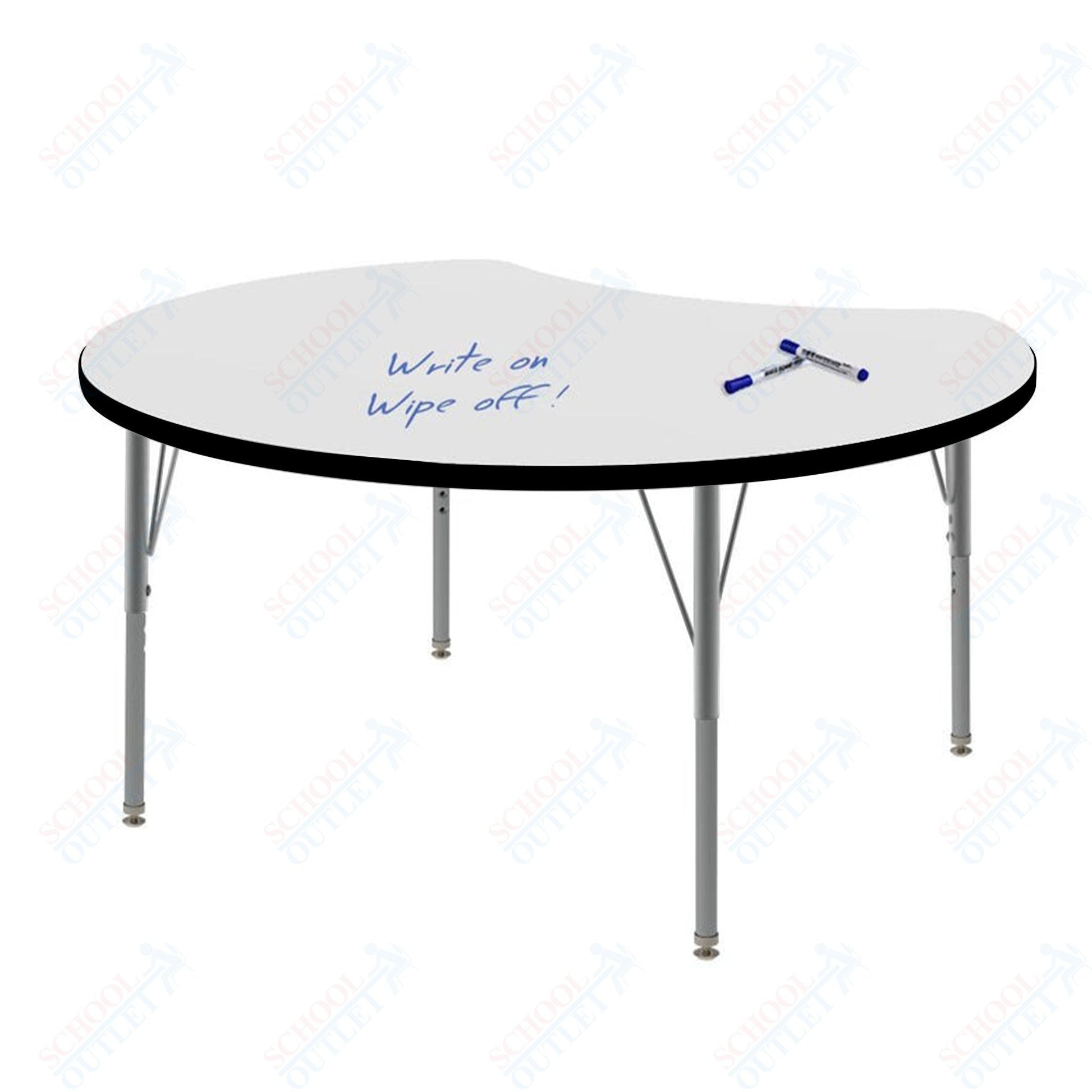 Marco MG2200 Series 48" Scoop Activity Table w/ Dry Erase Top Adj Height 21" - 30" (MG2296 - DB) - SchoolOutlet